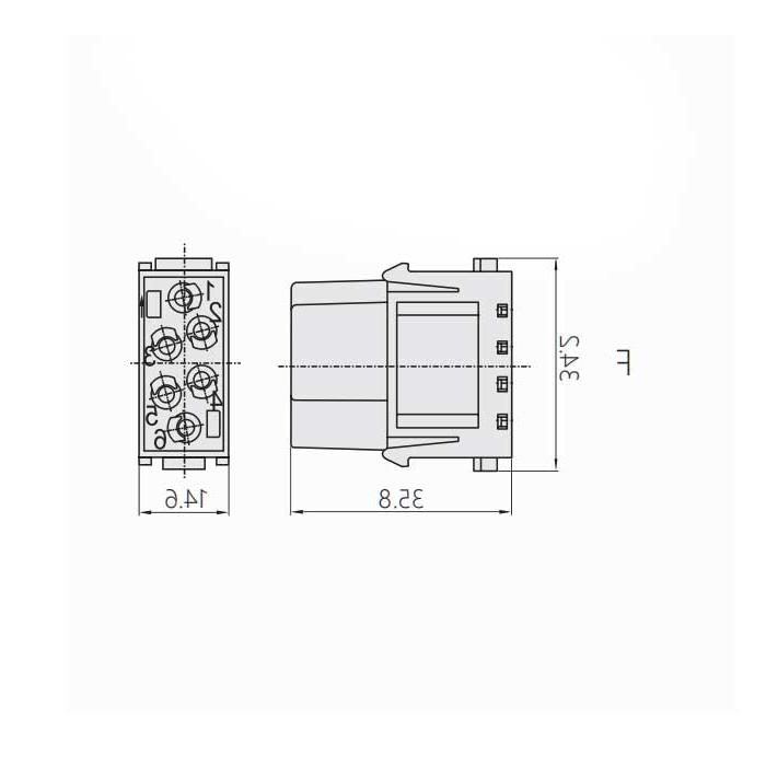 HM module, female connector, HM-006-F, 09140063101